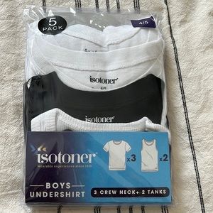 Isotoner Boys White & Black Undershirt size 4/5